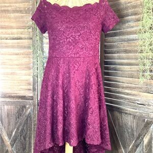 City Studio Burgundy Lace Kids Dress